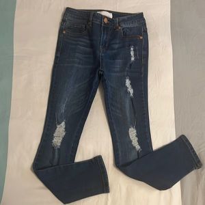 Girls distressed skinny jeans